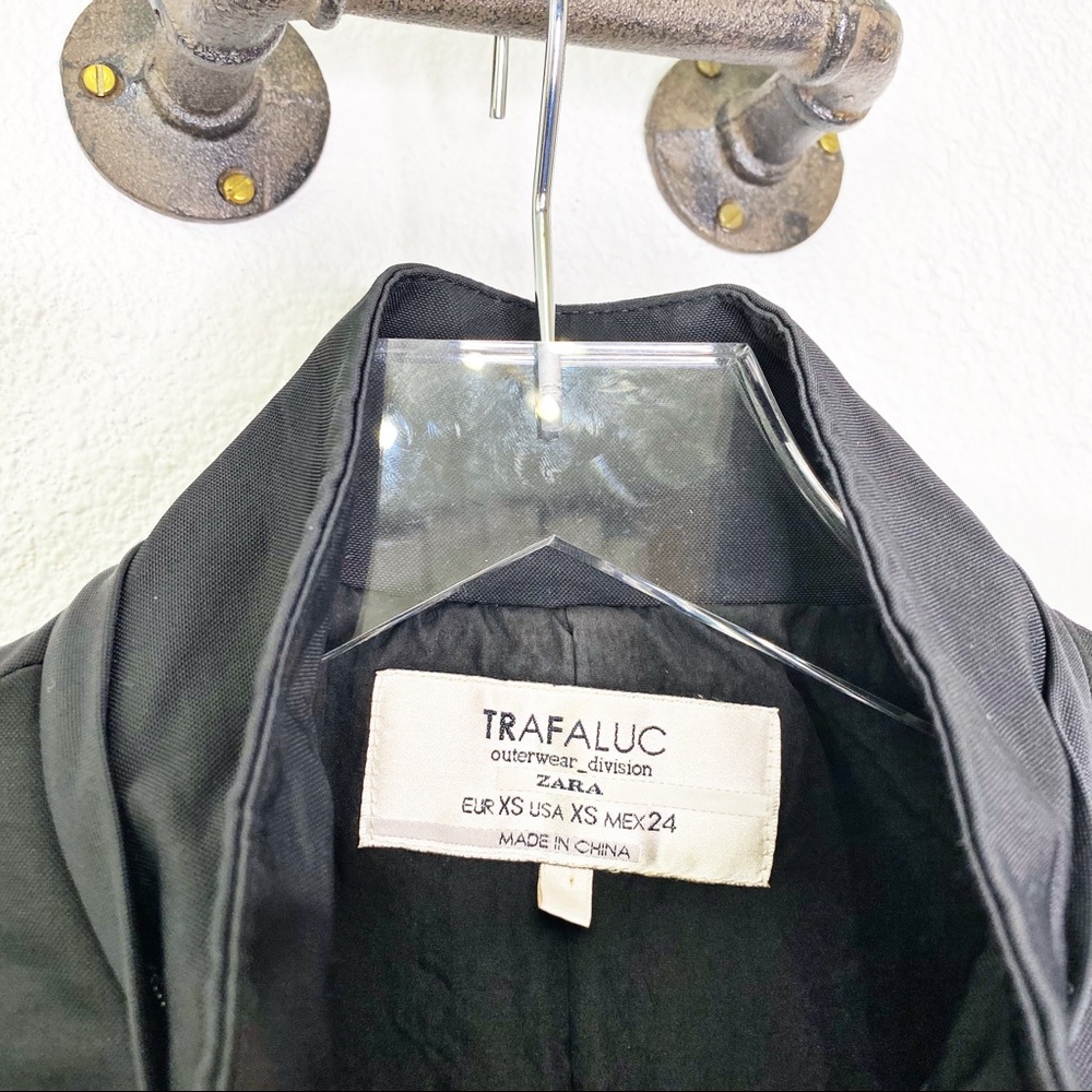 Zara High Neck Zipper Detailed Pleated Jacket - Picture 5 of 7